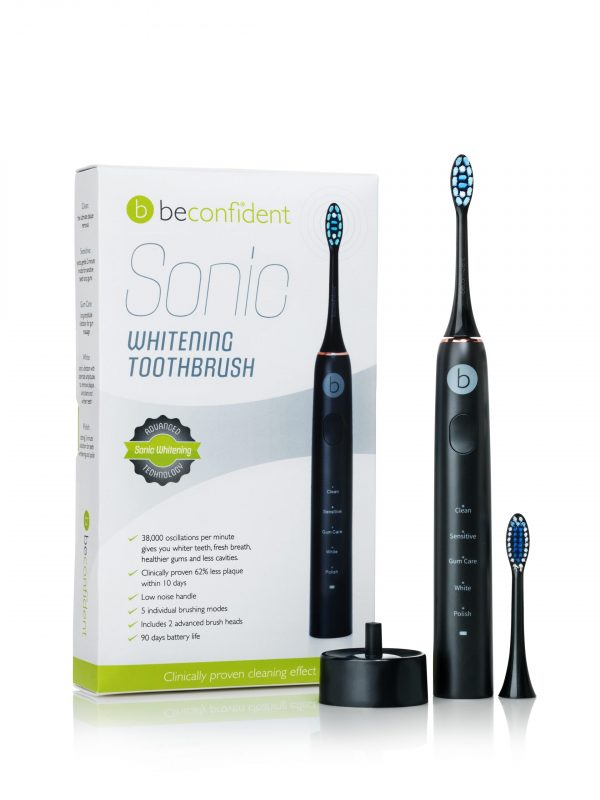SONIC WHITENING ELECTRIC TOOTHBRUSH BLACK/ROSE GOLD - Beconfident